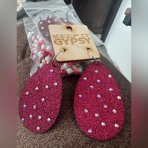 Keep It Gypsy Sparkling Pink Teardrop Earrings